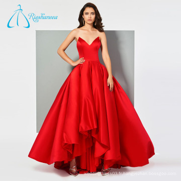 Satin Pleat Plus Size Robe de soirée à robe rouge Robe de soirée